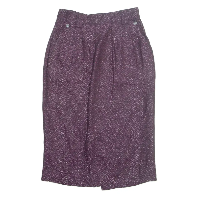 Buttoned Womens Straight Skirt Pink Midi S