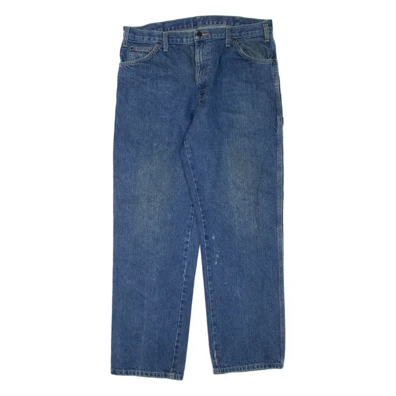 DICKIES Mens Jeans Blue Regular Straight W36 L32