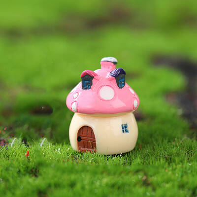 Mini Resin Mushroom House Figurines