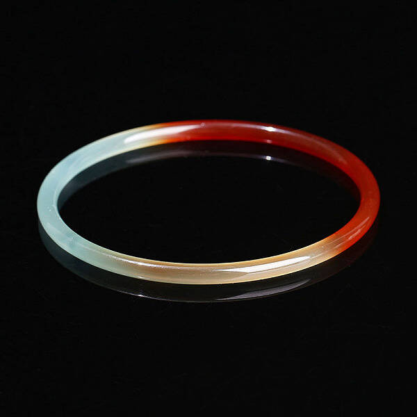 Dyed Natural Agate Simple Plain Bangle for Women