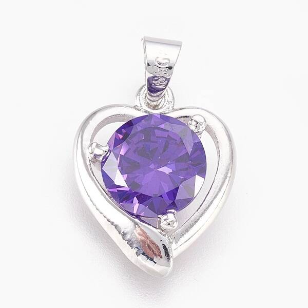Brass Micro Pave Cubic Zirconia Pendants