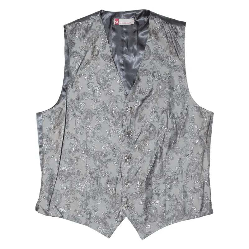 STUDIO COLETTI Mens Waistcoat Silver Paisley S