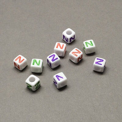 Large Hole Colorful Acrylic Letter European Beads