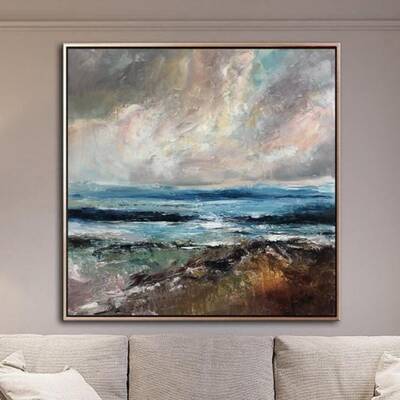 Large Abstract Painting Canvas Seaside Painting Landscape Painting On Canvas Original Unique Scenic Painting Creative Modern ...