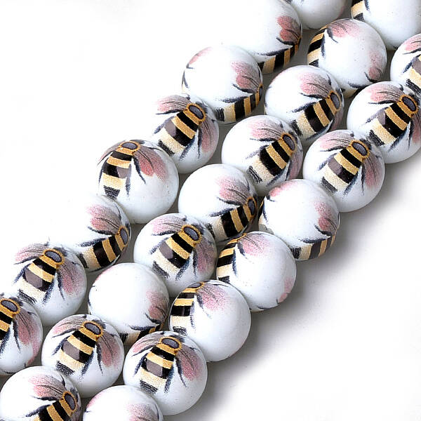 Printed & Spray Painted Glass Beads