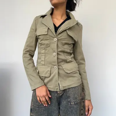 Unbranded Jacket - XS Khaki Cotton