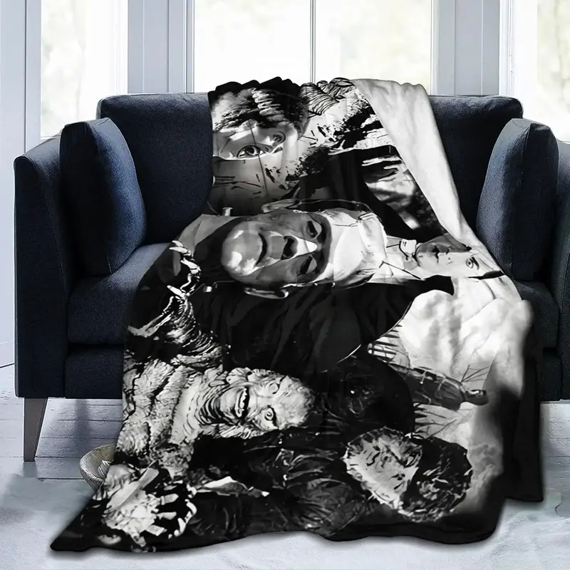 FJTP Horror Blanket Halloween Blanket Throw Blankets Ultra Soft Flannel Lightweight Throws for Couch, Bed, Sofa Bedroom Plush...