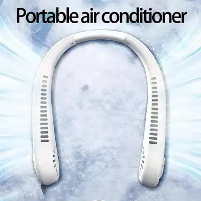 Hands-free neck fan for sports, Rechargeable bladeless cooling technologywith up to 8 hours of run time -Wearableheadphone de...