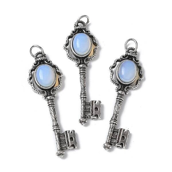 Key Brass Opalite Big Pendants