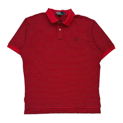 Polo By Ralph Lauren Striped Polo Shirt - Large Black Cotton