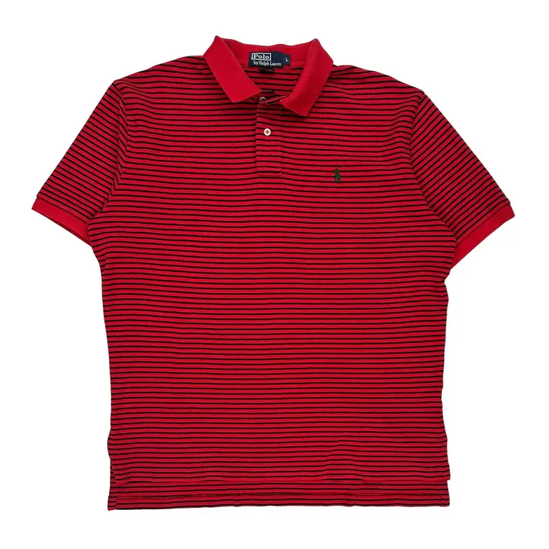 Polo By Ralph Lauren Striped Polo Shirt - Large Black Cotton