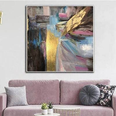 Shades of Purple Oil Painting Wall Art Home Deco Original Painting on Canvas Hotel Large Picture Modern Abstract Art Acrylic ...