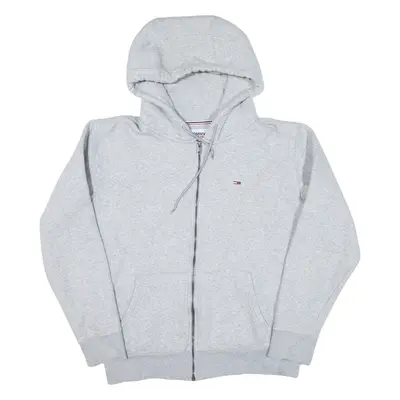 TOMMY JEANS Mens Grey Hoodie Full Zip M