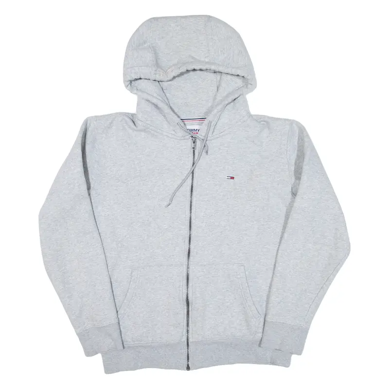 TOMMY JEANS Mens Grey Hoodie Full Zip M