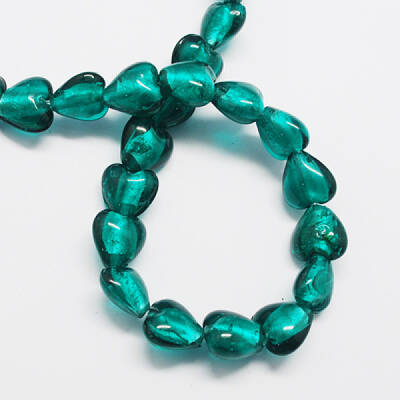 Handmade Silver Foil Glass Beads