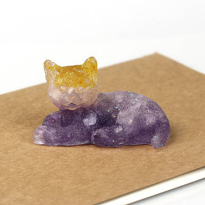 Natural Amethyst Cat Display Decorations
