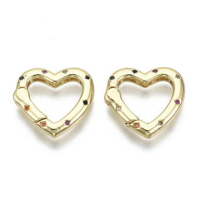 Brass Micro Pave Cubic Zirconia Spring Gate Rings
