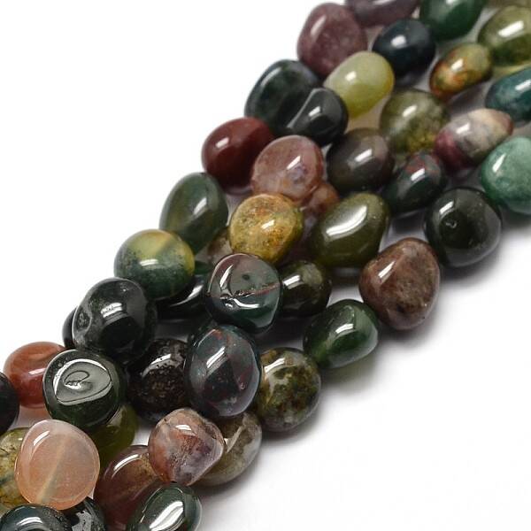 Natural Indian Agate Nuggets Beads Strands