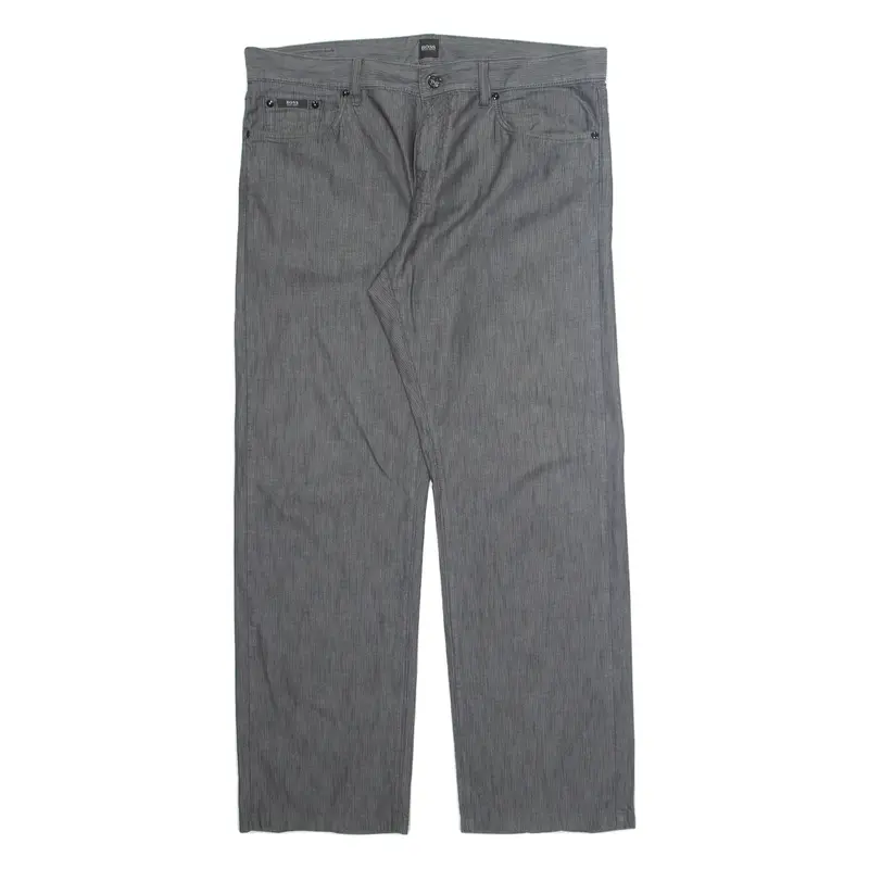 HUGO BOSS Workwear Mens Trousers Grey Regular Straight W40 L31