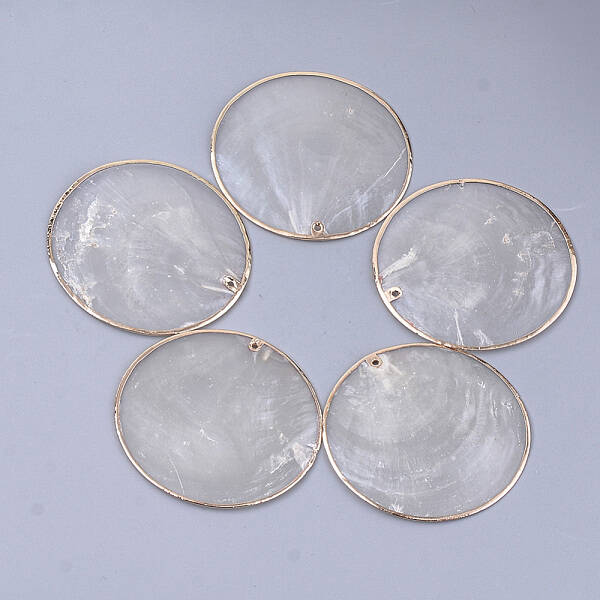 Natural Capiz Shell Big Pendants