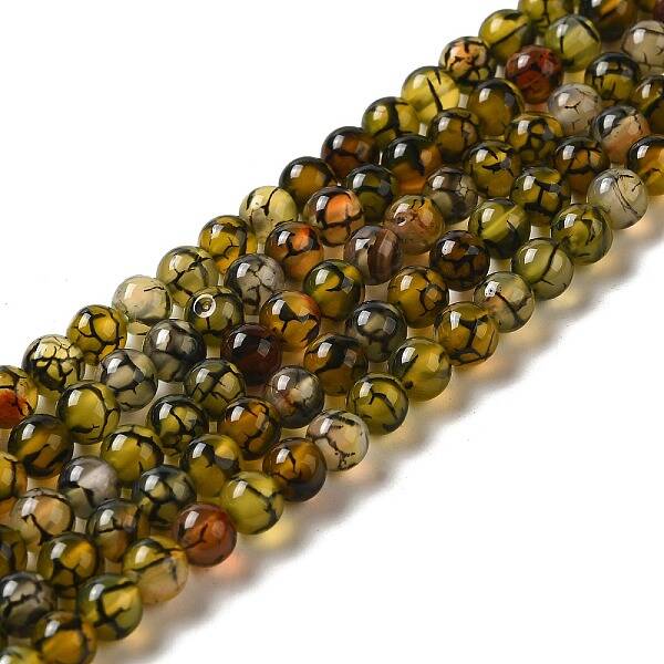 Natural Dragon Veins Agate Beads Strands