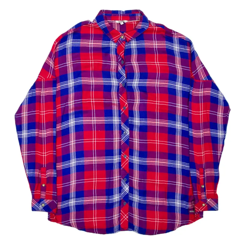 WRANGLER Womens Flannel Shirt Red Check Long Sleeve M