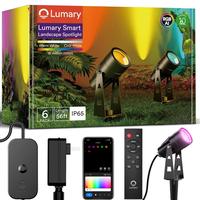 Lumary 56Ft Smart Landscape Lights Waterproof 6 Pack Low Voltage, RGBAIWW Color Changing Spotlight Outdoor Lights for Christm...