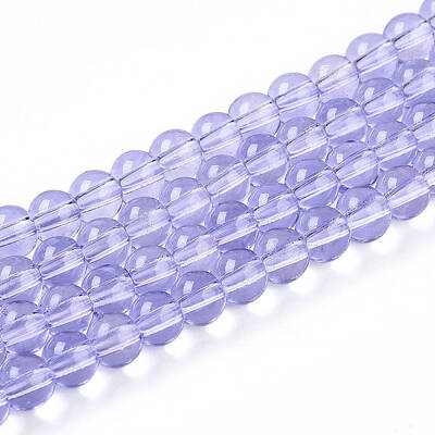 Baking Paint Transparent Glass Beads Strands