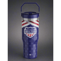 Liberal Tears - Tumbler with Lid, 30 oz, Portable Stainless Steel Drinkware, Features American Flag Design