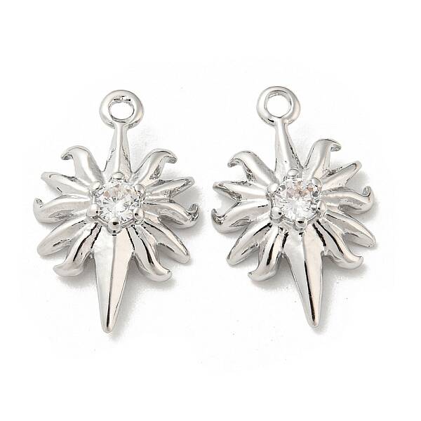 Brass Micro Pave Cubic Zirconia Pendants