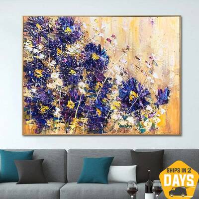 Large Abstract Flowers Painting On Canvas Textured Floral Fine Art Acrylic Oil Painting Modern Colorful Art | FLORAL EMOTION ...