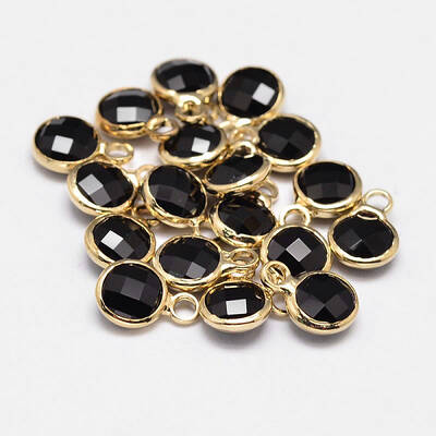Glass Flat Round Charm