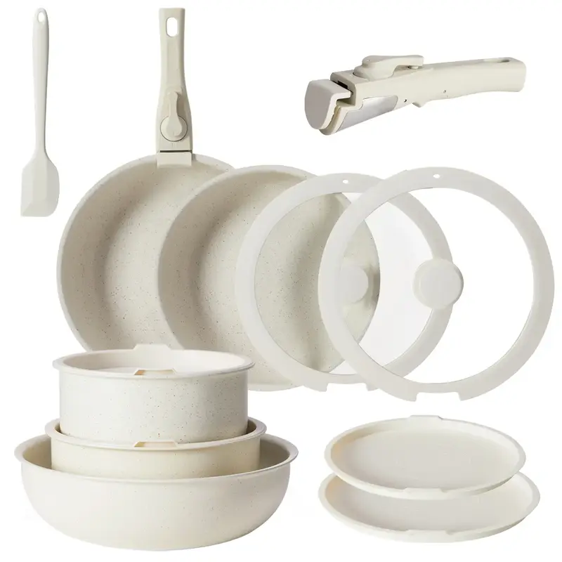 [LIVE] Pots and Pans Set of 12, Nonstick Kitchen Cookware Set with Detachable Handle, Induction Cookware Kitchenware Oil