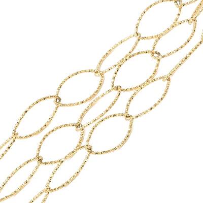 Ion Plating(IP) 304 Stainless Steel Textured Horse Eye Link Chains