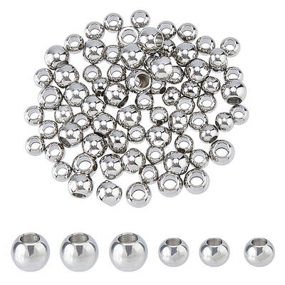 2 Style 304 Stainless Steel European Beads