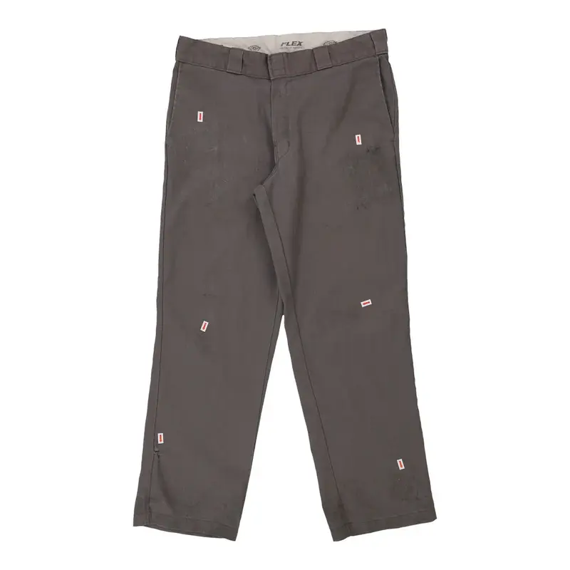 874 Flex Dickies Trousers - 34W 28L Grey Polyester Blend