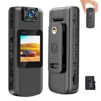 Body Cameras with Audio Video Recording 64GB WiFi Body Cam with 180° Rotatable Lens Button, Night Vision, 5 Hours Recording,...