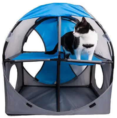 Pet Life Kitty-Play Travel Cat House - Pink