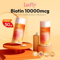 LOTFLY Hair Growth Vitamins 10,000mcg Biotin, Vitamin C & Zinc Vegan Gluten-Free Non-GMO Supplement Supports Collagen Synthes...