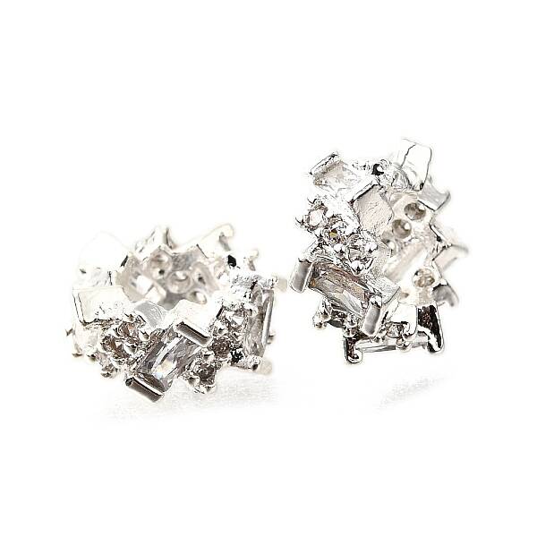 Column Brass Micro Pave Cubic Zirconia European Beads