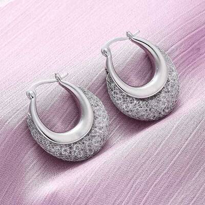 Brass Clear Cubic Zirconia Hoop Earrings