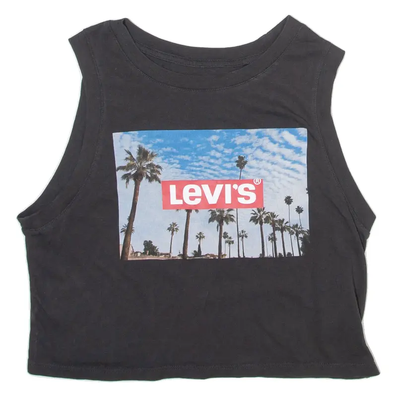 LEVI'S Boys Vest Black Sleeveless Crew Neck XS