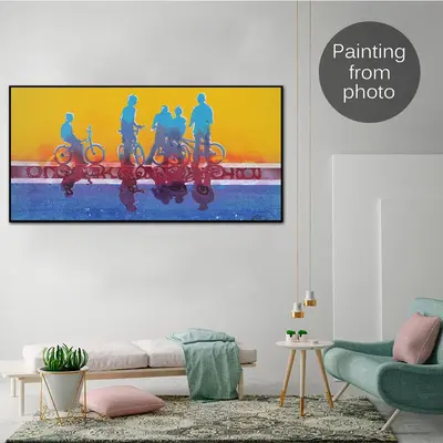 Custom Portrait Paintings From Photo Custom Colorful Hand Painted Art Oil Painting Wall Decor | PAINTING FROM PHOTO #14