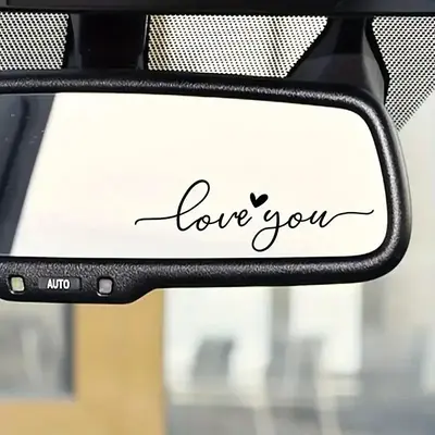 Car Rearview Mirror Sticker, Cute Car Rearview Mirror Decal, Car Exterior Decoration Accessories for Car, Truck, SUV, Cup