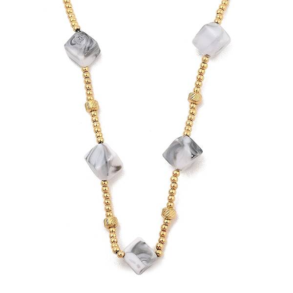 Golden Tone 304 Stainless Steel Boho Beaded Necklaces