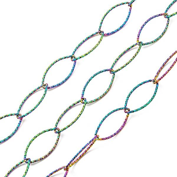 Ion Plating(IP) 304 Stainless Steel Textured Horse Eye Link Chains