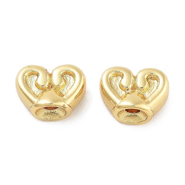 Rack Plating Heart Brass Beads