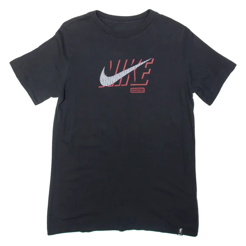 NIKE Liverpool Fc Boys Football Shirt T-Shirt Black XL