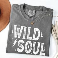 Comfort Colors Wild Soul Tee Western Boho T-shirt ,Hippie Cowgirl Tee, Vintage Inspired T-shirt Casual Streetwear