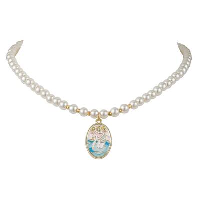White Glass Pearl Beaded Necklaces